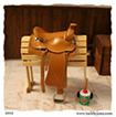 Western saddle made for model horses by Jana Skybova